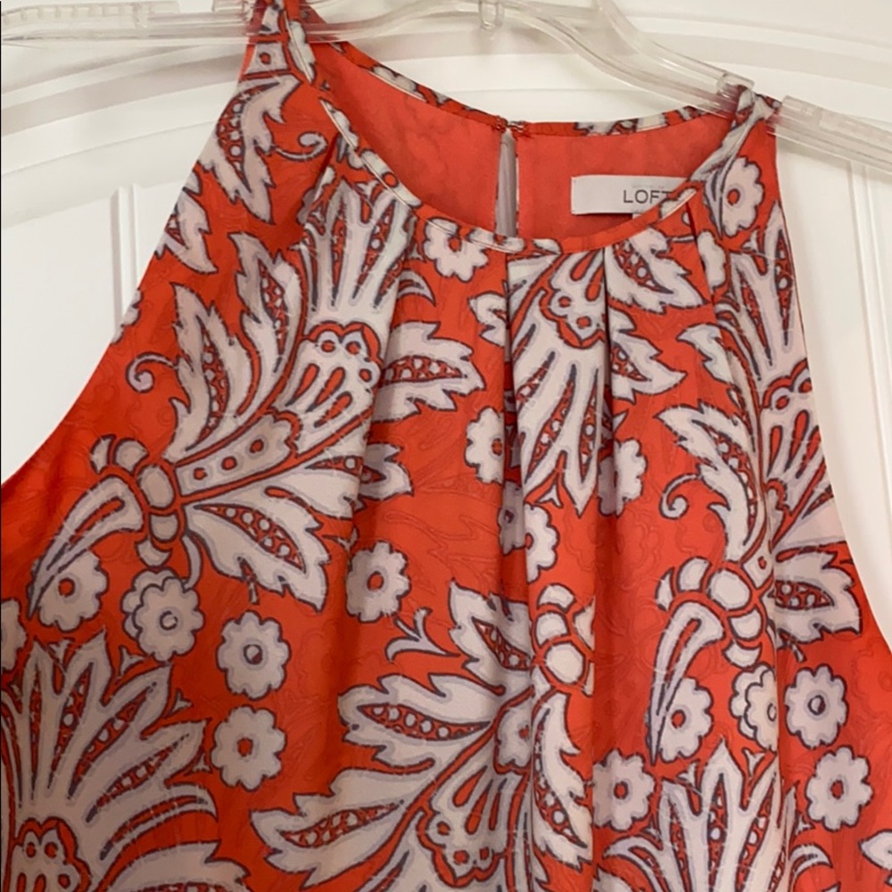 Loft orange dress with lace detail. Size 6.